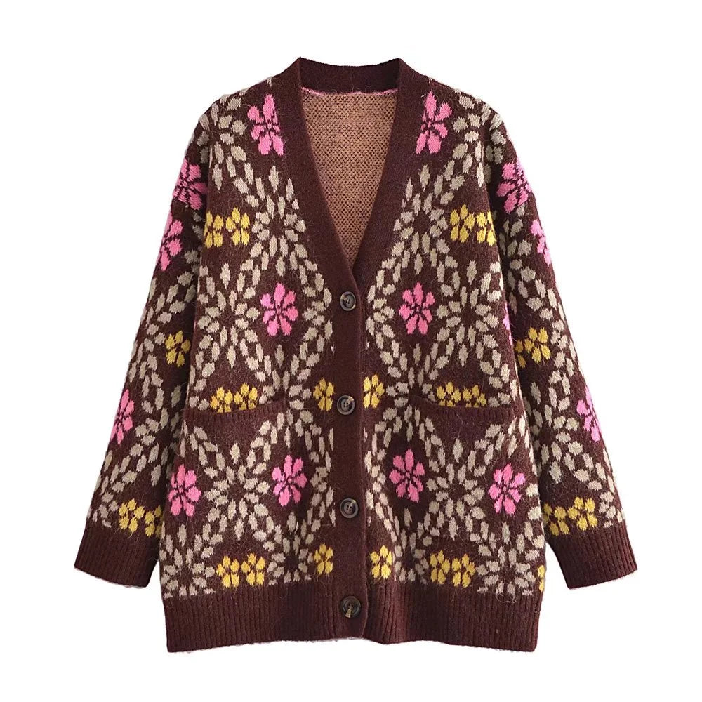 Sia | Cozy Floral Cardigan