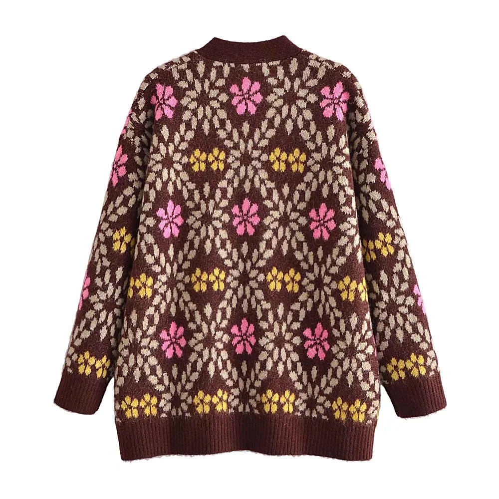 Sia | Cozy Floral Cardigan