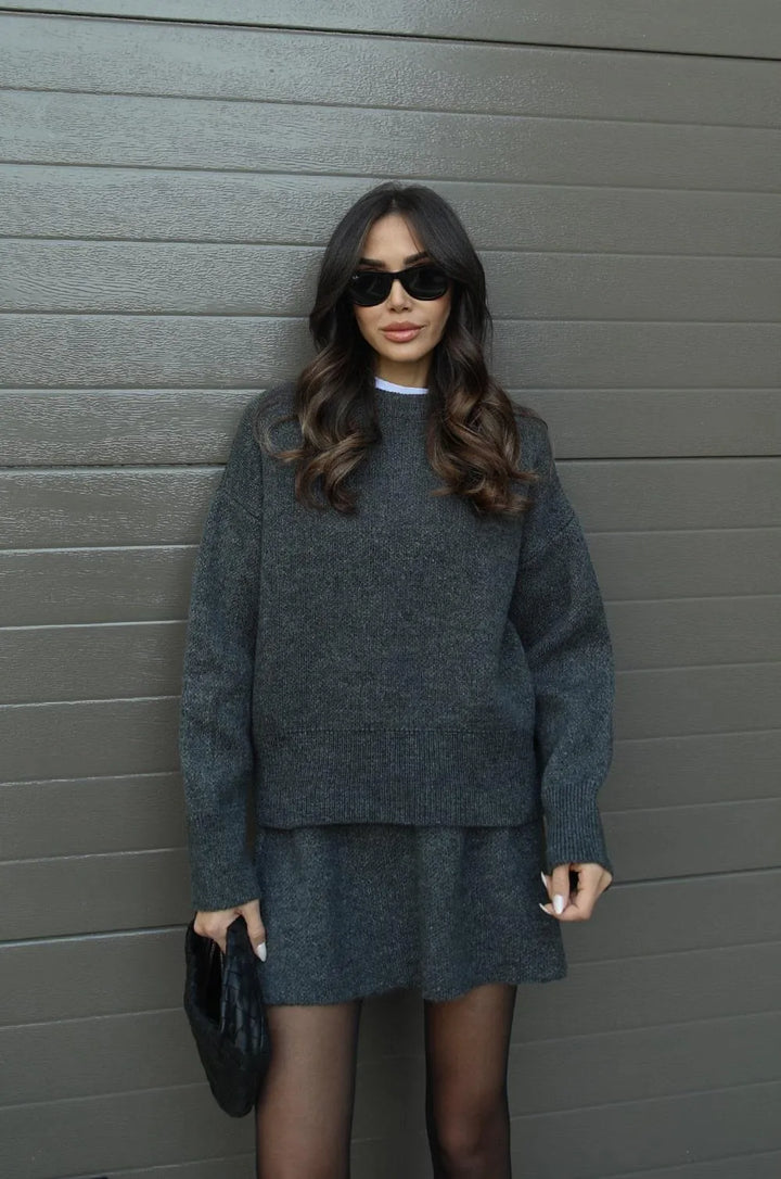 Harper | Knitted Skirt Suit Set