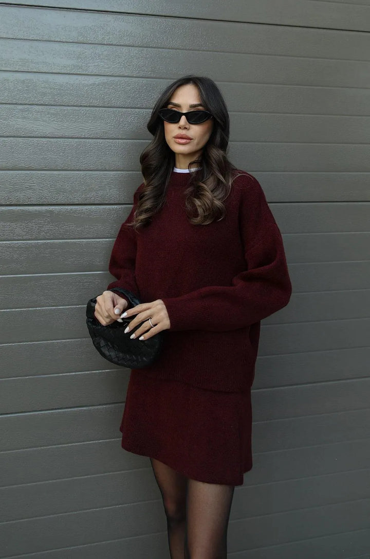 Harper | Knitted Skirt Suit Set